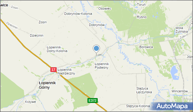 mapa Łopiennik Dolny, Łopiennik Dolny na mapie Targeo